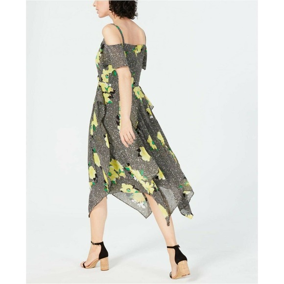 plus size INC Gingham Floral Georgette Sun Dress - Picture 6 of 12